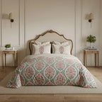 Ddecor Live Beautiful King Size Bedsheet with 4Pc Pillow Covers CLOUD CREAM | CORAL HAZE - grahsajja
