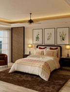 Portico New York Ribat By JJ Valaya Collection 100% Cotton Printed Super King Bedsheet with 4 Pillow Covers | AW2026