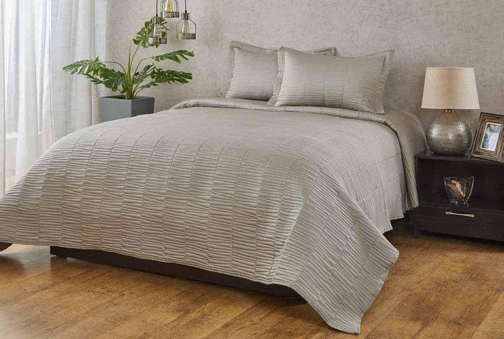Anna Simona Clinton Bedspread 400 TC Cotton Satin GRAND GREY