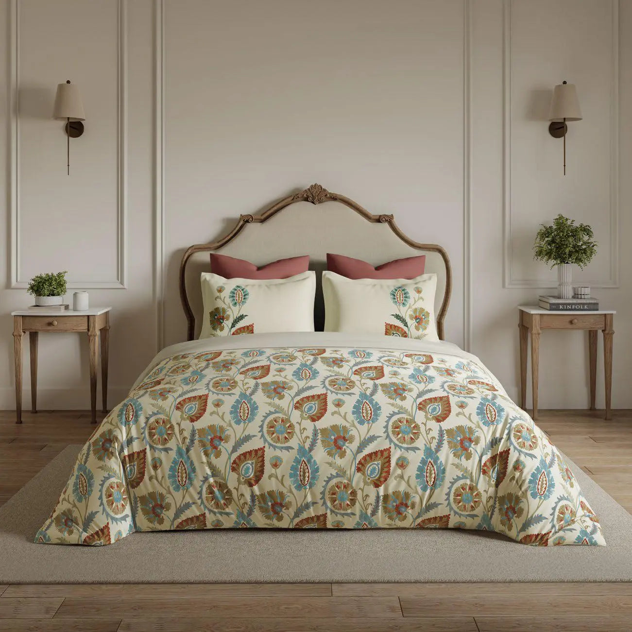 Ddecor Live Beautiful King Size Bedsheet with 4Pc Pillow Covers MARVELLA | CEDAR WOOD - grahsajja