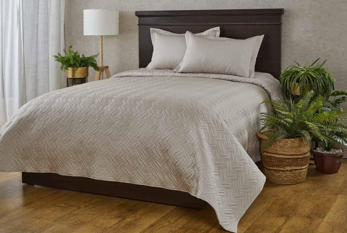 Anna Simona Nuance Bedspread 400 TC Cotton Satin Stone