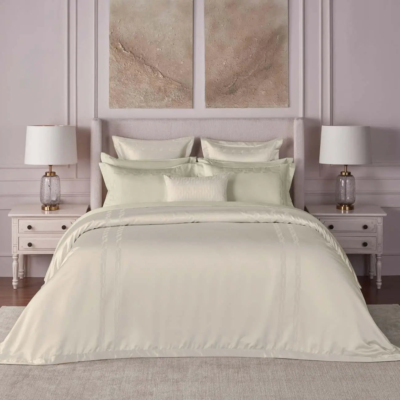 Ddecor Live Beautiful Luxor Collection Bedding Gift 7 pcsSet Estella Oatmeal D'Decor
