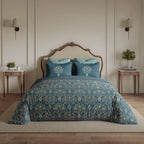 Ddecor Live Beautiful King Size Bedsheet with 4Pc Pillow Covers BRIDAL BLUSH | BLUE WING - grahsajja