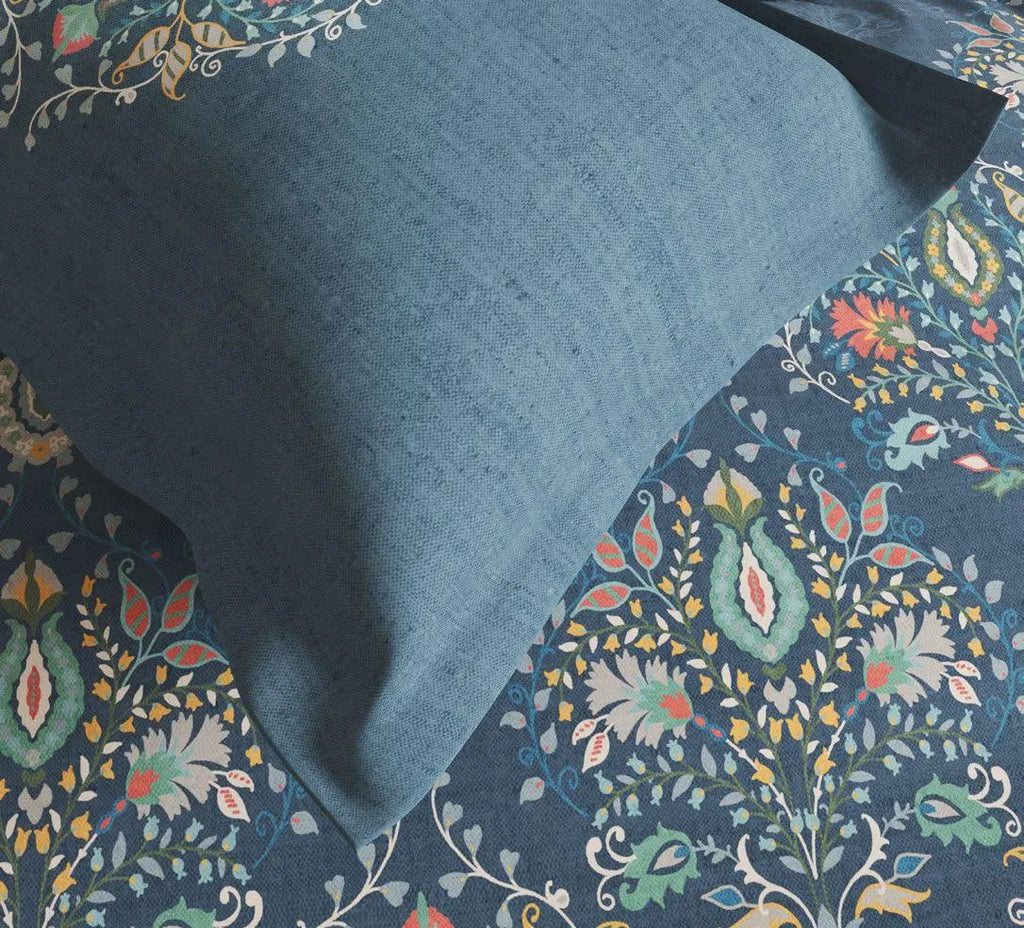 Ddecor Live Beautiful King Size Bedsheet with 4Pc Pillow Covers BRIDAL BLUSH | BLUE WING - grahsajja