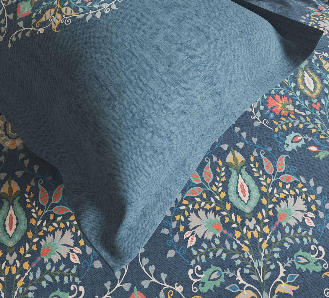 Ddecor Live Beautiful King Size Bedsheet with 4Pc Pillow Covers BRIDAL BLUSH | BLUE WING - grahsajja