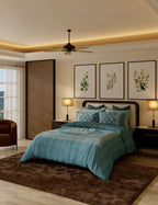 Portico New York Ribat By JJ Valaya Collection 100% Cotton Printed Super King Bedsheet with 4 Pillow Covers | AW2026