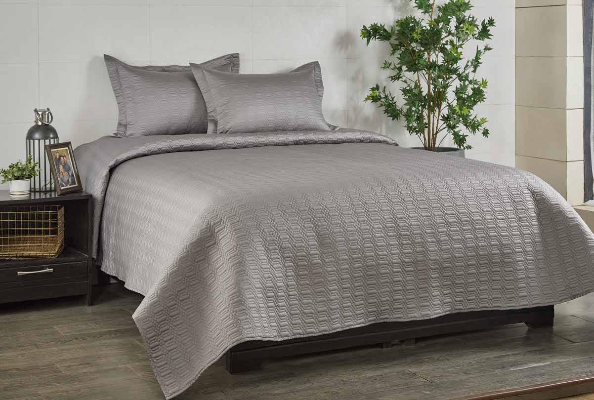 Anna Simona Regatta Bedspread 400 TC Cotton Satin Grey