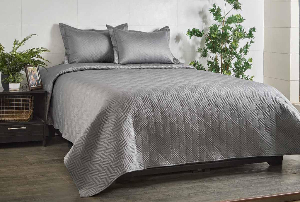 Anna Simona Parle Bedspread 400 TC Cotton Satin Grey