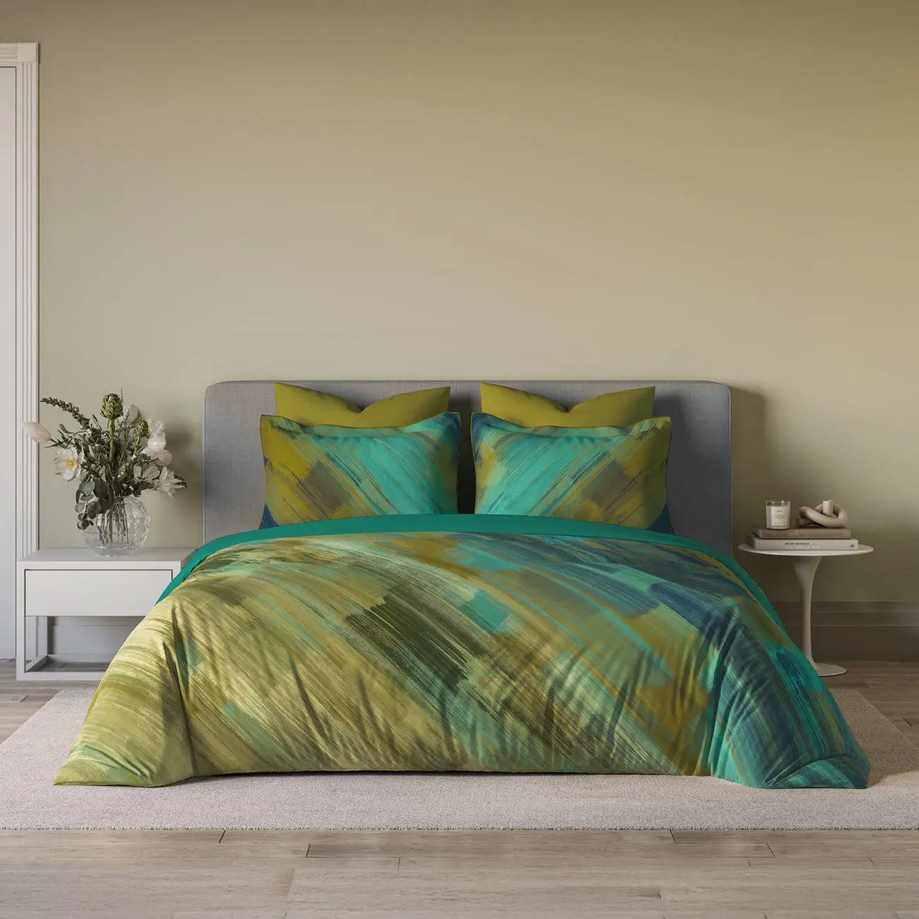 Ddecor Live Beautiful King Size Bedsheet with 4Pc Pillow Covers OPULENT | SEA GREEN - grahsajja