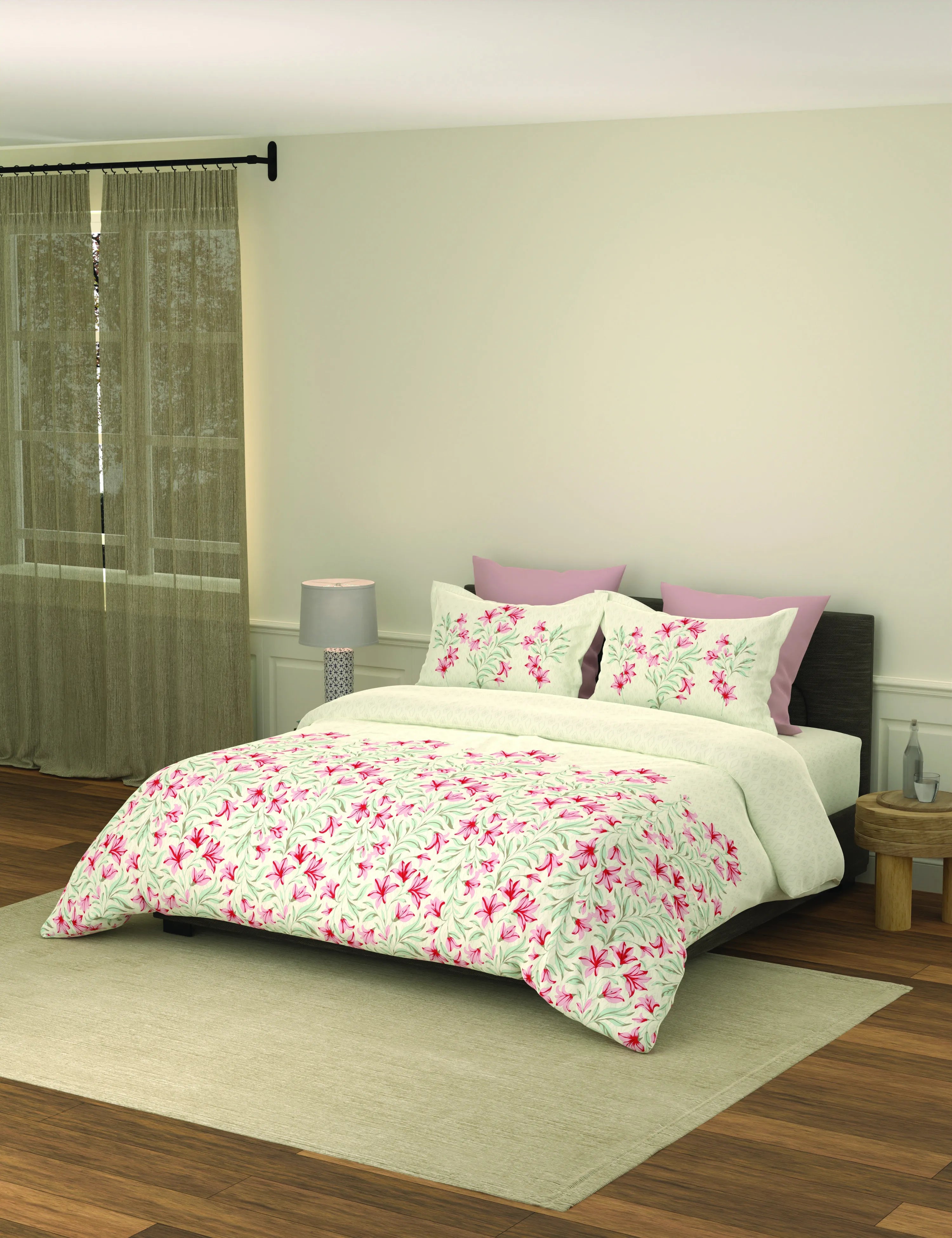 Portico New York Royale  100% Cotton Health Pro Printed Super King Bedsheet with 2Pillow Cover SS2026 9100251