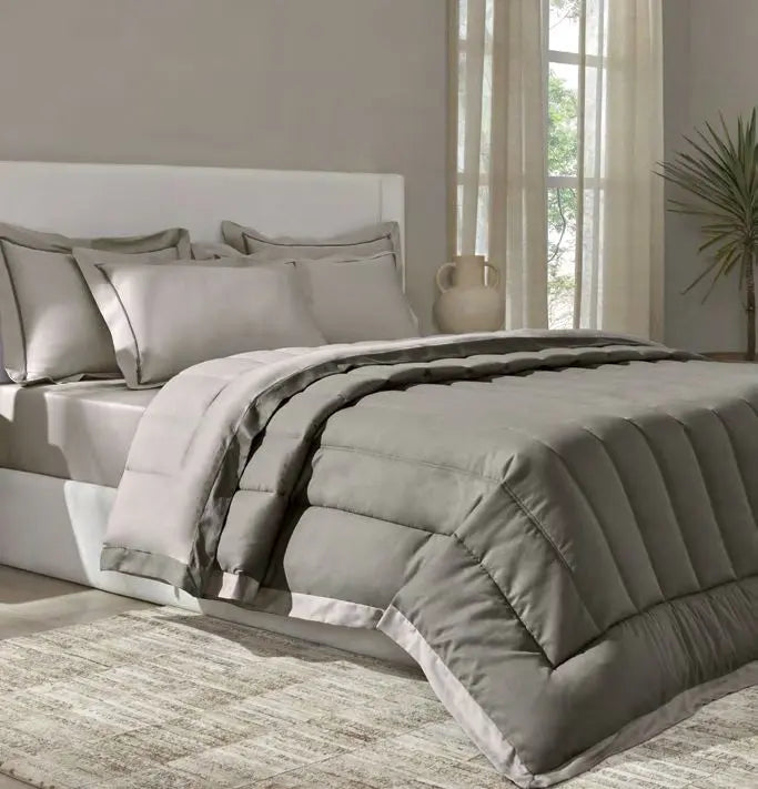 FURROW-Stone-Cinder- DOUBLE COMFORTER 300 GSM Sansaar A D'decor Brand