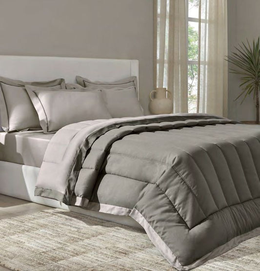 FURROW-Stone-Cinder- DOUBLE COMFORTER 300 GSM