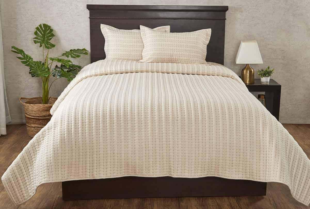 Anna Simona Dune Bedspread Viscose Linen Off White