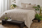 Anna Simona Virtue Bedspread Polyester Cotton Sand