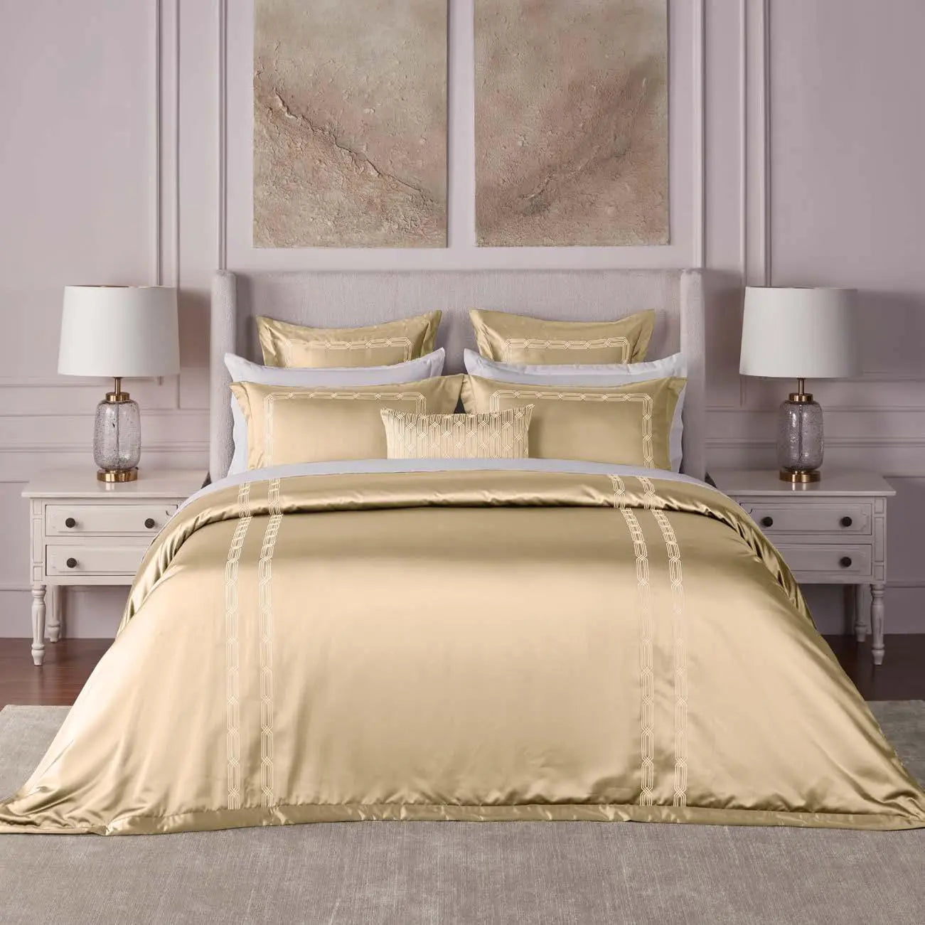 Ddecor Live Beautiful Luxor Collection Bedding Gift 7 pcsSet Estella Sand D'Decor
