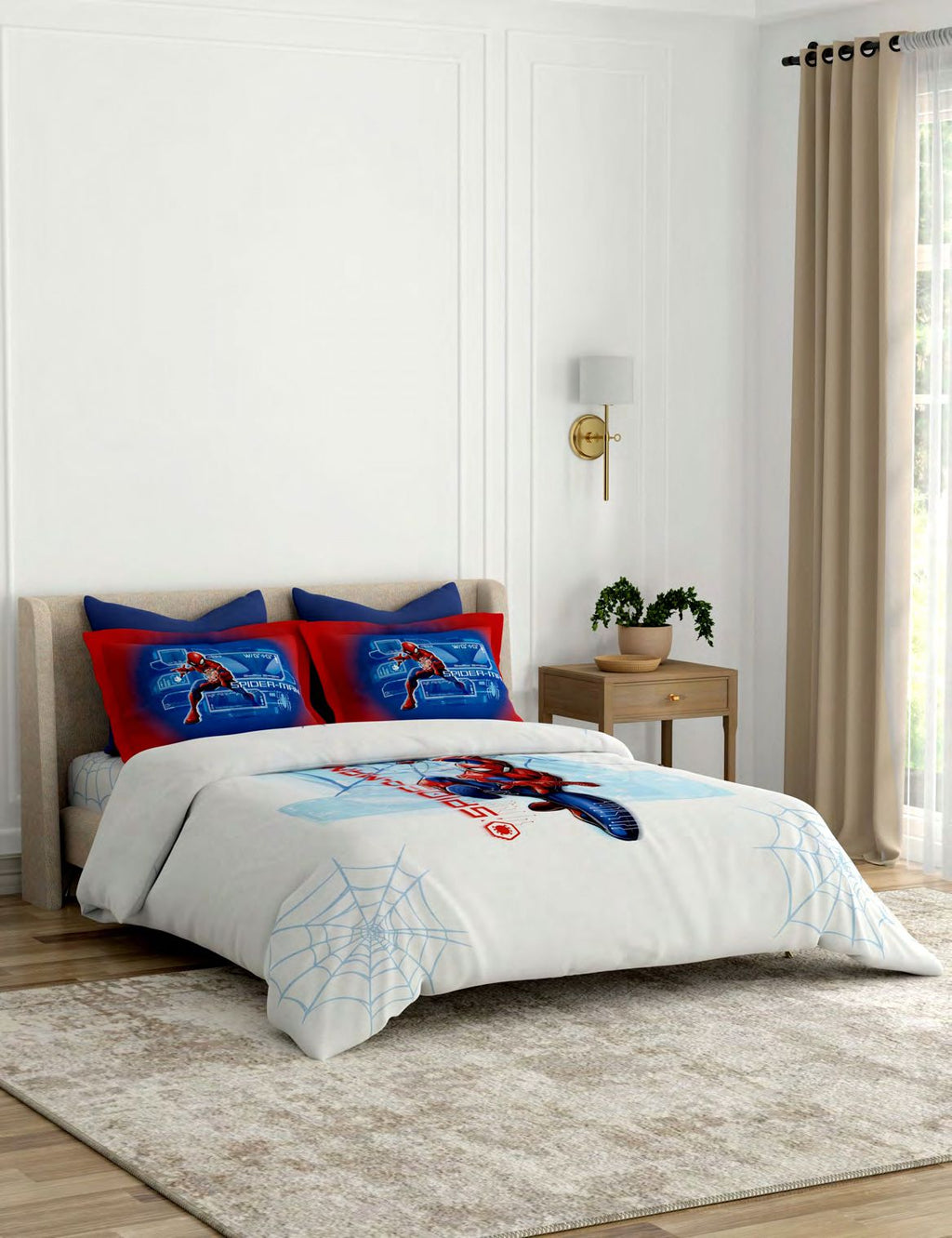 Portico New York Spider-Man Bedtime Stories Printed Cotton Bedsheet | Kids Collection AW2026