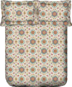 Portico Folklore Printed Super King Size Double Bedsheet with 2pc Pillow Cover - grahsajja