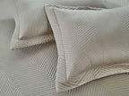 Anna Simona Chevron Bedspread 400 TC Cotton Satin Sand