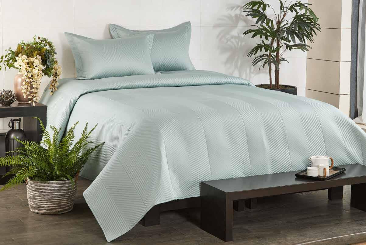 Anna Simona Chevron Bedspread 400 TC Cotton Satin Watery