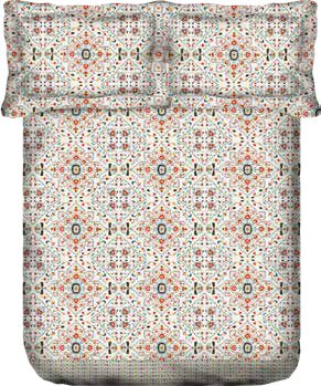Portico Folklore Printed Super King Size Double Bedsheet with 2pc Pillow Cover - grahsajja