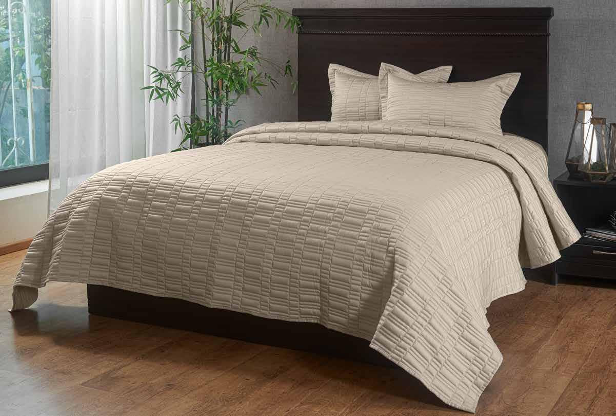 Anna Simona Siesta Bedspread 400 TC Cotton Satin Stone