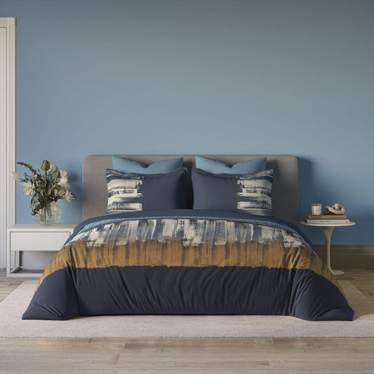 Ddecor Live Beautiful King Size Bedsheet with 4Pc Pillow Covers ROYALE | BLUE MIRAGE - grahsajja