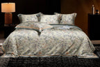 Floral patterned Tencel bedding set on a bed in a bedroom setting.