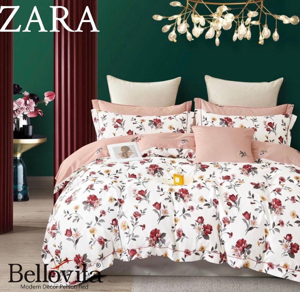 Zara Bedsheet Trance Home Linen Pure 100% Cotton 400TC Plain King Size Bedsheet with 2 Pillow Covers (250 x 270 cm ) - grahsajja