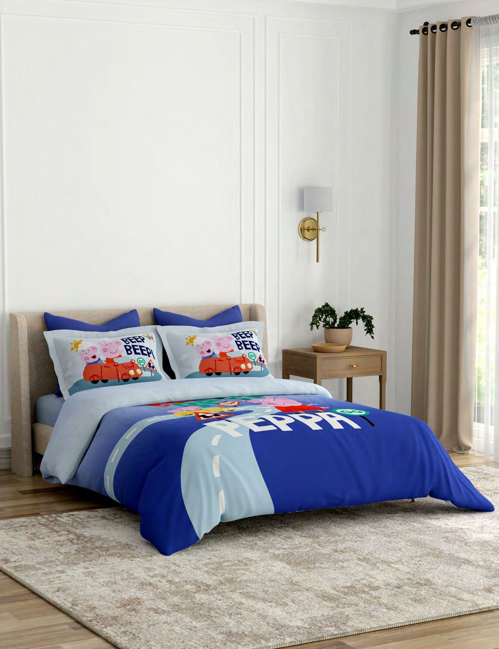 Portico New York Peppa Pig Bedtime Stories Printed Cotton Bedsheet | Kids Collection AW2026