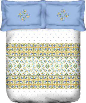 Portico Ceramica Printed Super King Size Double Bedsheet with 2pc Pillow Cover - grahsajja