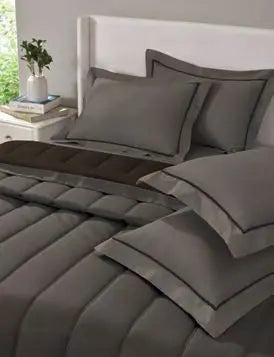 FURROW-Caviar-Charcoal Ash- DOUBLE COMFORTER 300 GSM Sansaar A D'decor Brand