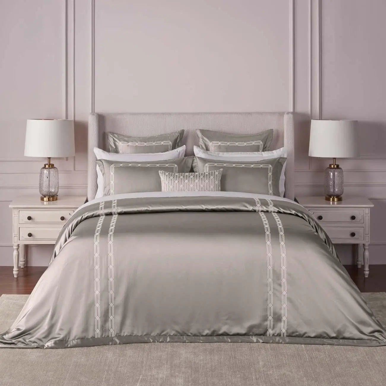 Ddecor Live Beautiful Luxor Collection Bedding Gift 7 pcsSet Estella Taupe D'Decor