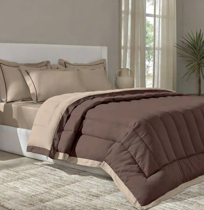 FURROW-sand-Pine Cone- DOUBLE COMFORTER 300 GSM Sansaar A D'decor Brand
