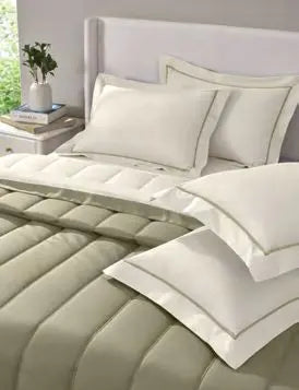 FURROW-Marshmallow-Sage- DOUBLE COMFORTER 300 GSM Sansaar A D'decor Brand
