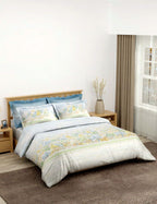 Portico New York BOSCAGE Collection 100% Cotton Health Pro Printed Super King Bedsheet with 2 Pillow Covers | AW2026