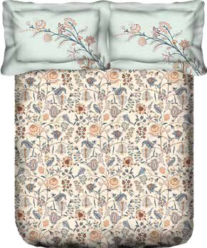 Portico New York Shalimaar 250 TC 100% Cotton Health Pro Printed Super King Bedsheet with 2 Pillow Cover - grahsajja