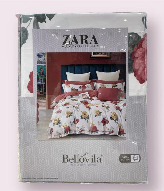 Zara Bedsheet Trance Home Linen Pure 100% Cotton 400TC Plain King Size Bedsheet with 2 Pillow Covers (250 x 270 cm ) - grahsajja