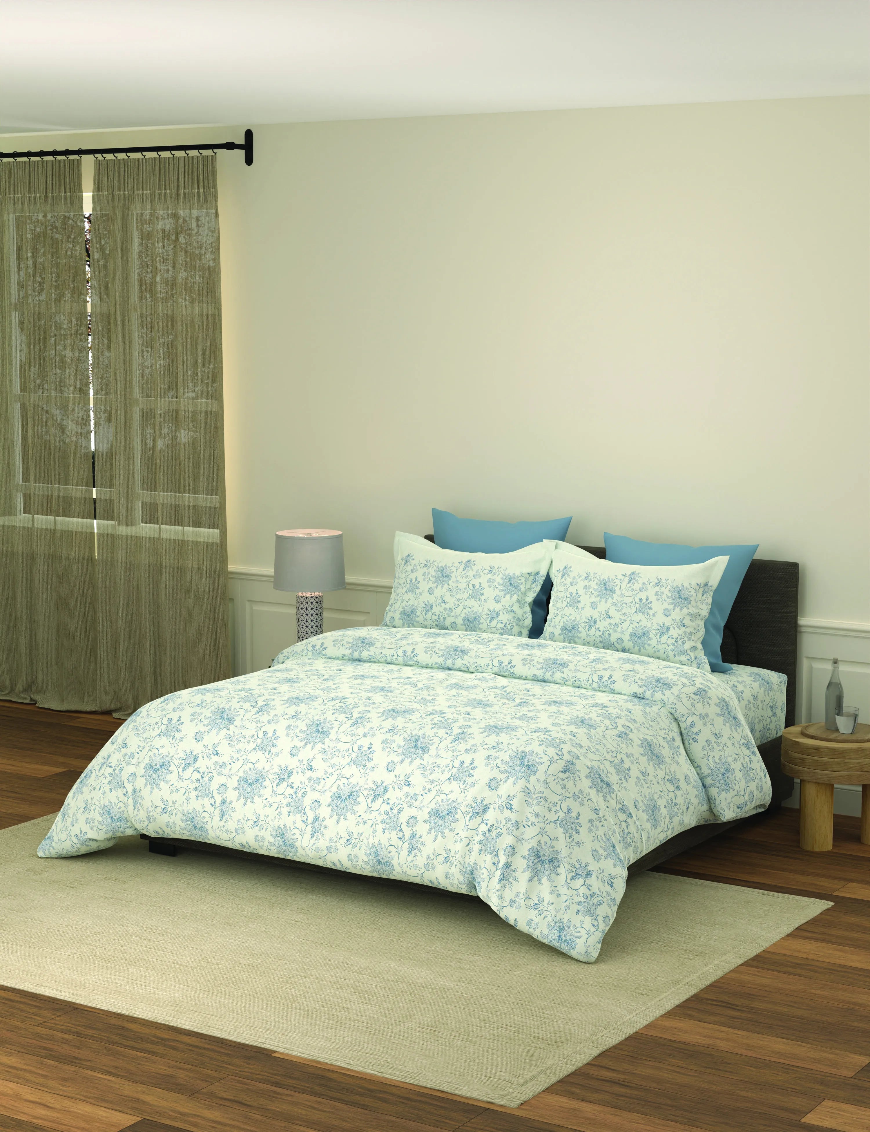 Portico New York Royale  100% Cotton Health Pro Printed Super King Bedsheet with 2Pillow Cover SS2026 9100242
