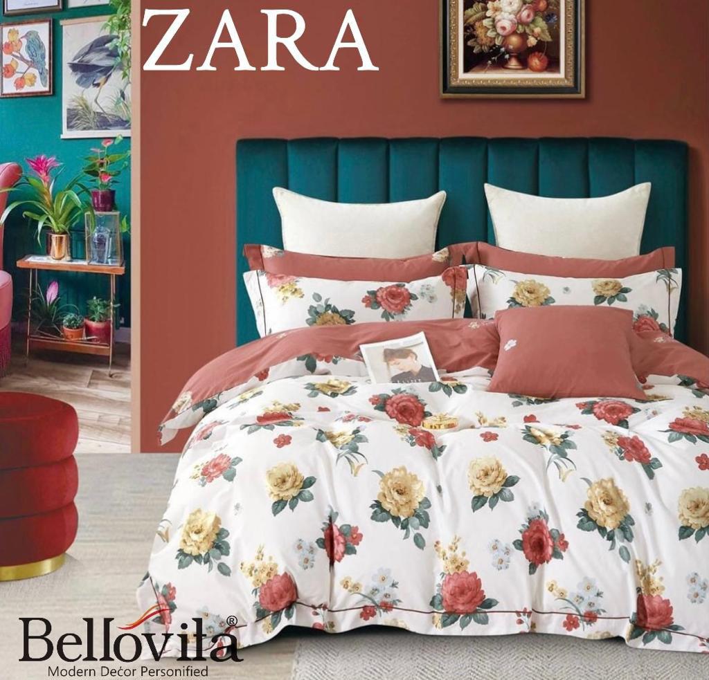 Zara Bedsheet Trance Home Linen Pure 100% Cotton 400TC Plain King Size Bedsheet with 2 Pillow Covers (250 x 270 cm ) - grahsajja