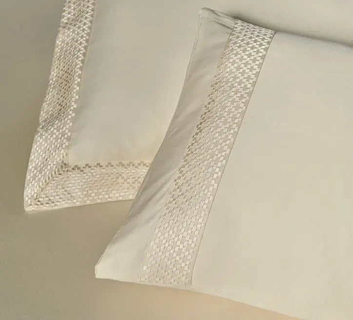 Ddecor Beautiful Living | Luxor Collection 1pc king Size Bedsheet and 4PC Pillow Cover 800TC BUTTER CREAM - grahsajja