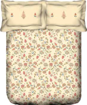 Portico New York Shalimaar 250 TC 100% Cotton Health Pro Printed Super King Bedsheet with 2 Pillow Cover - grahsajja