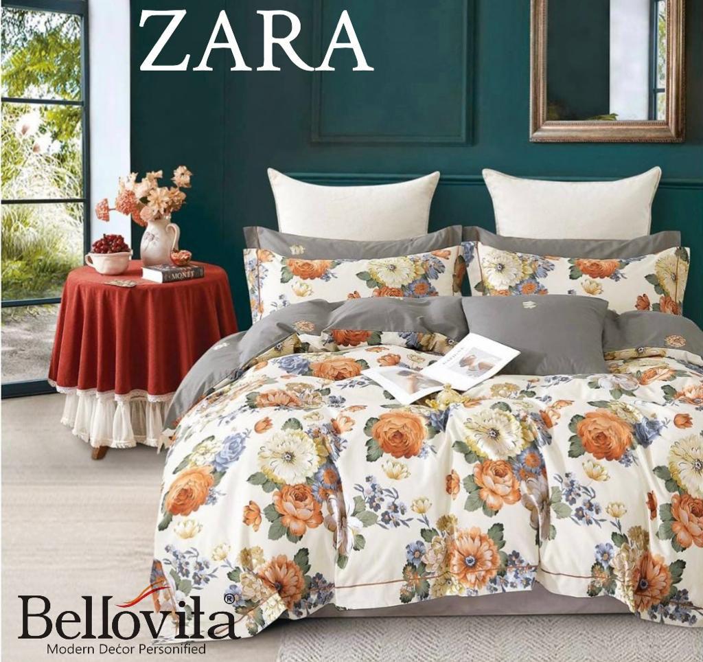 Zara Bedsheet Trance Home Linen Pure 100% Cotton 400TC Plain King Size Bedsheet with 2 Pillow Covers (250 x 270 cm ) - grahsajja