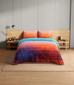 Spaces Avaris Echo 100% Cotton 210 TC Sateen Abstract Large Bedsheet with 2 Pillow Covers, Orange