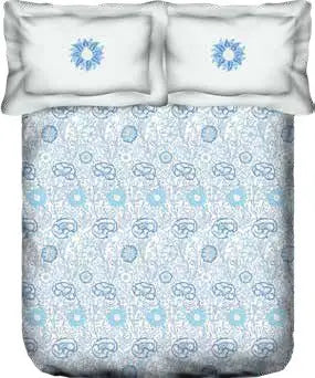 Portico New York Cadence 250 TC 100% Cotton Health Pro Printed Super King Bedsheet with 2 Pillow Cover - grahsajja
