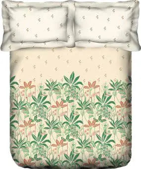 Portico New York Cadence 250 TC 100% Cotton Health Pro Printed Super King Bedsheet with 2 Pillow Cover - grahsajja