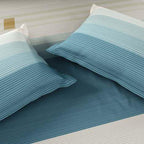 Spaces Avaris Structure 100% Cotton 210 TC Sateen Geometric Large Bedsheet with 2 Pillow Covers, Whisper White