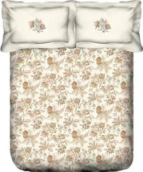 Portico New York Cadence 250 TC 100% Cotton Health Pro Printed Super King Bedsheet with 2 Pillow Cover - grahsajja