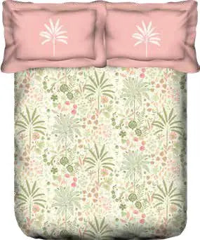 Portico New York Cadence 250 TC 100% Cotton Health Pro Printed Super King Bedsheet with 2 Pillow Cover - grahsajja