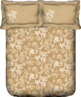 Portico New York Cadence 250 TC 100% Cotton Health Pro Printed Super King Bedsheet with 2 Pillow Cover - grahsajja