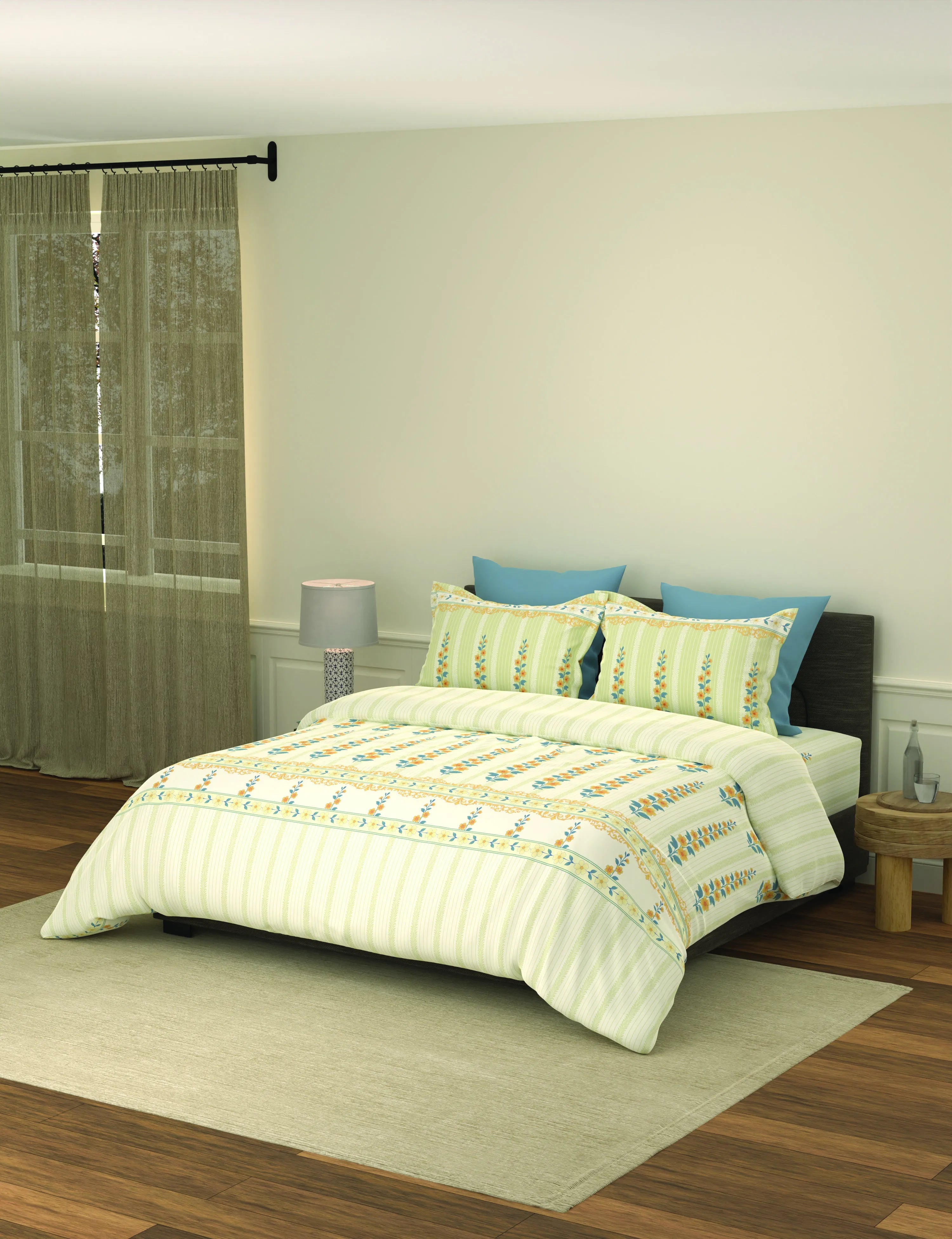 Portico New York Royale  100% Cotton Health Pro Printed Super King Bedsheet with 2Pillow Cover SS2026 9100248